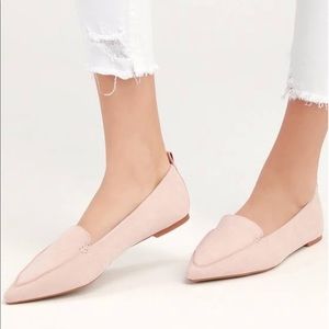 Lulu’s blush faux suede loafers size 8.5 brand new